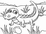 Coloring Baby Pages Crocodile Cartoon Fun sketch template