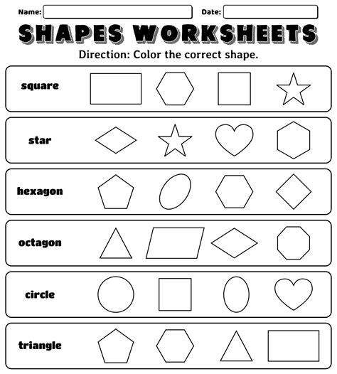 preschool tracing worksheets  coloring pages  kids shapes