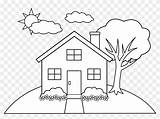 Colouring House Kids Simple Drawing Houses Line Clip Hill Sketch Coloring Pages Drawings Tree Book Easy Sheets Little Getdrawings Pngfind sketch template