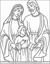 Holy Coloring Family Mary Jesus Joseph sketch template