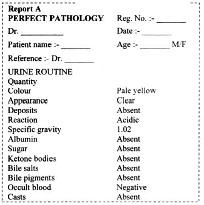 read   urine report  prepare  note  composition  normal