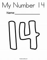 Number 14 Coloring 16 Pages Worksheets Numbers Kids Preschool Template Noodle Twisty Twistynoodle Kindergarten Trace Tracing Print Mini Books Letter sketch template