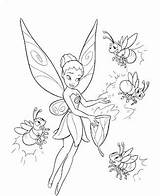 Coloring Tinkerbell Pages Printable Color sketch template