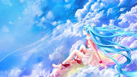 fondos de pantalla 1920x1080 px anime chicas anime nubes vistoso