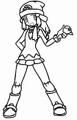 Pokemon Trainer Coloring Pages Drawing Dawn Hikari Color Printable Getcolorings Deviantart Getdrawings Favourites Add Random sketch template