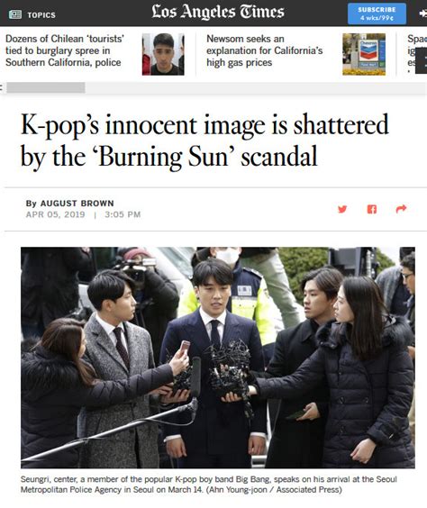 La Times K Pop’s Innocent Image Is Shattered By The ‘burning Sun