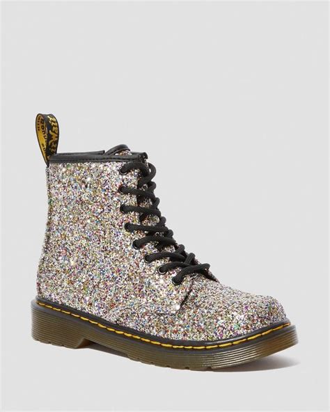 junior  chunky glitter kids dr martens official dress  boots lace  boots