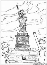 Statue Liberty Colorkid Coloring sketch template