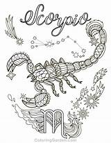 Coloring Scorpio Pages Zodiac Adult Printable Mandala Coloringgarden Signs Scorpion Adults Colouring Sign Printables Book Print Sheets Horoscope Journal Books sketch template