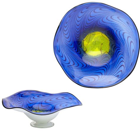 Large Art Glass Cobalt Blue Bowl 4492 Cyan Designs
