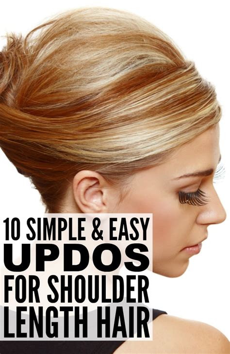 simple updos  shoulder length hair