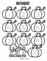 Preschool Printables Tracing Autunno Trace Numeri Pregrafismi Lessons Letters Freebie Counting Maestra Pumpkin Pumpkins sketch template