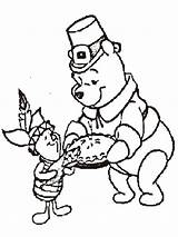 Winnie Pooh Pages Thanksgiving Coloring Getcolorings sketch template