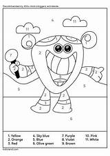 Number Color Monster Kidloland Worksheets Printable sketch template