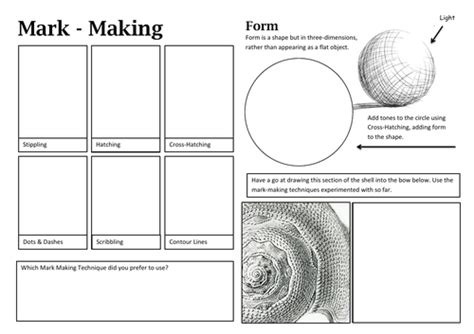 mark making activity sheet teaching resources