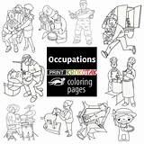 Pages Colouring Occupations Coloring sketch template