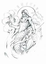 Poseidon Tattoo Coloring Sleeve Deviantart Element Pages Designs Color Trident Desenho Printable Drawn Getcolorings Water King Colouring Different Coloriage Detailed sketch template