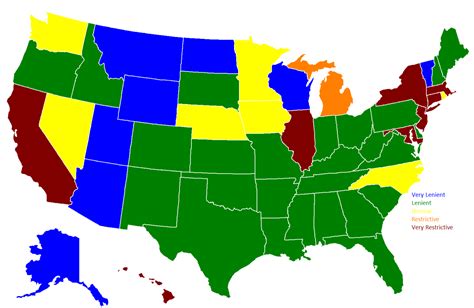 gun restrictions  state  map shows  maps   web