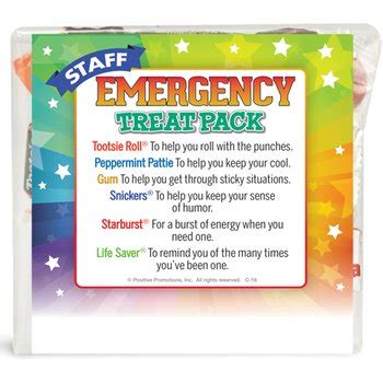 staff emergency treat pack personalization  positive