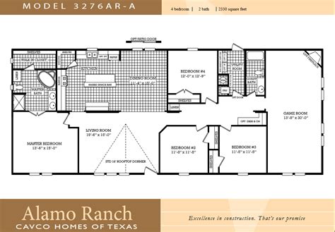 bedroom double wide mobile home floor plans cavco homes wides kelseybash ranch