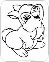 Thumper Coloring Pages Bambi Disneyclips Disney Cute Printable sketch template
