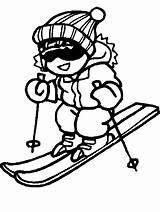 Coloring Winter Pages Sports Skiing Sport Ws5 Ski Boy Cliparts Print Little Color Doo Kids Printable Clipart Colouring Goofy Book sketch template