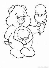 Coloring4free Bears Coloring Care Pages Holding Ice Cream Related sketch template