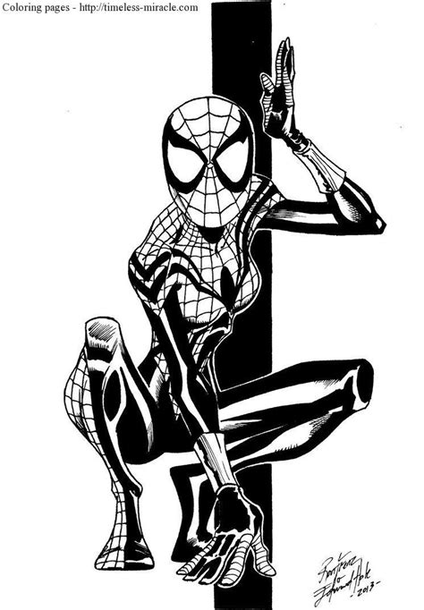 spider girl coloring pages
