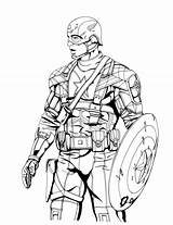Avengers Coloring Pages Captain America Kids sketch template