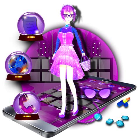 3d Cute Sex Doll Theme Cute Purple Girl Theme 1 1 6 Apk Download