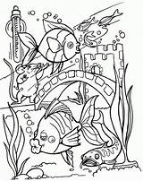 Coloring Fish Pages Printable Tropical Tank Aquarium Kids Sea Football Drawing Adult Sheets Life Adults Detailed Realistic Colouring Clipart Sheet sketch template