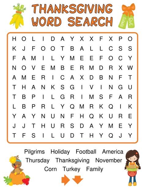 thanksgiving word search printable  adults