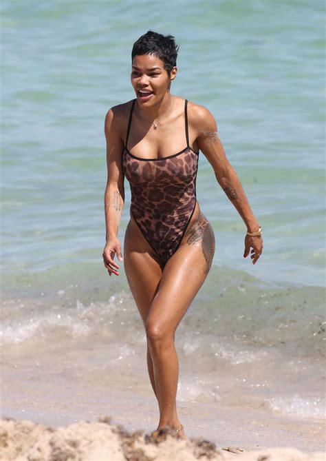 Teyana Taylor In A Sheer Thong Bodysuit At The Beach Miami