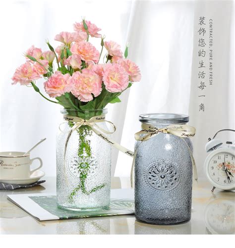 创意欧式玻璃花瓶透明彩色水培植物玻璃工艺花瓶客厅装饰插花摆件 阿里巴巴