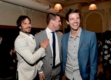 Ian Somerhalder Stephen Amell And Grant Gustin Attend The Cw Network’s
