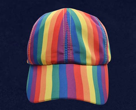 gay pride rainbow striped baseball hat qx shop