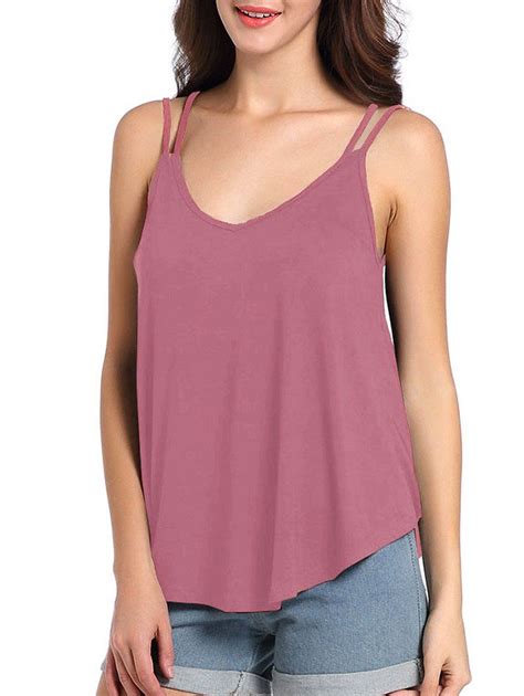 loose fit cutout cami tank top  russet red dresslily