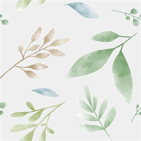 watercolor green leaf patterns vector   vectors clipart