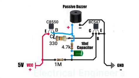 passive buzzer driver circuit drawing  practical youtube