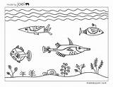 Coloring Underwater Kids Pages Fish Sheet Printable Easy Joel Made Scene Worksheets Madebyjoel Fun Template Sheets Para Water Under Ocean sketch template