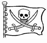 Pirate Coloring Pages Flag Color Crafts sketch template