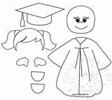 Graduation Preschool Girl Coloring Pages Kindergarten Templates Gown Pre Template Color Printable Getcolorings Print sketch template