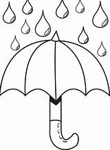 Umbrella Coloring Raindrops Pages Rain Kids Cliparts Drop Paper sketch template