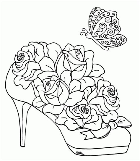 adult printable coloring pages roses heart coloring home
