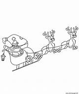 Sleigh Coloring Claus Christmas His Santa Pages Riding Printable Print Color sketch template
