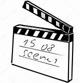 Clapperboard Stock Illustration Vector Depositphotos Icon Drawing Chuhail sketch template