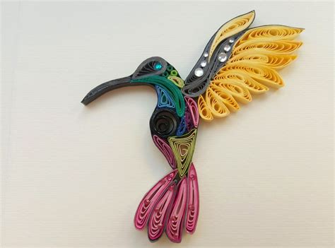 Hummingbird Quiiling Art Quilling Paper Paper Art Quilled Brooch