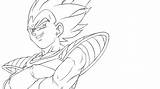 Vegeta Coloring Line Pages Kids Template Printable sketch template