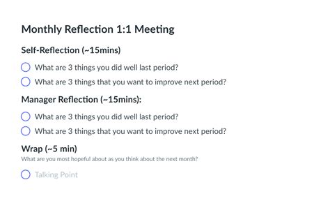 monthly reflection  meeting template fellowapp