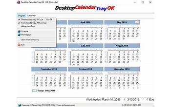 Desktop.Calendar.Tray.OK screenshot #1